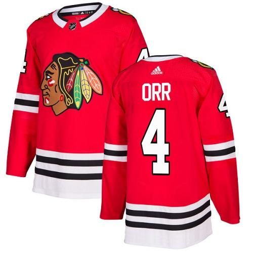 Adidas Men Chicago Blackhawks 4 Bobby Orr Red Home Authentic Stitched NHL Jersey
